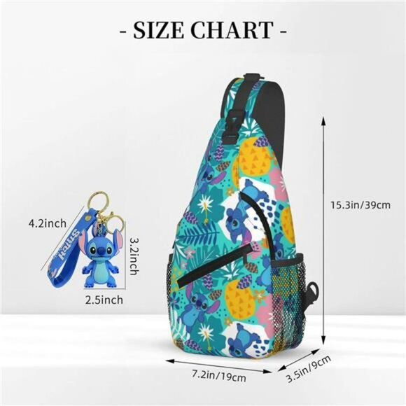 Mens crossbody sling bag cartoon chest shoulder bag travel casual running work g - Picture 2 of 6